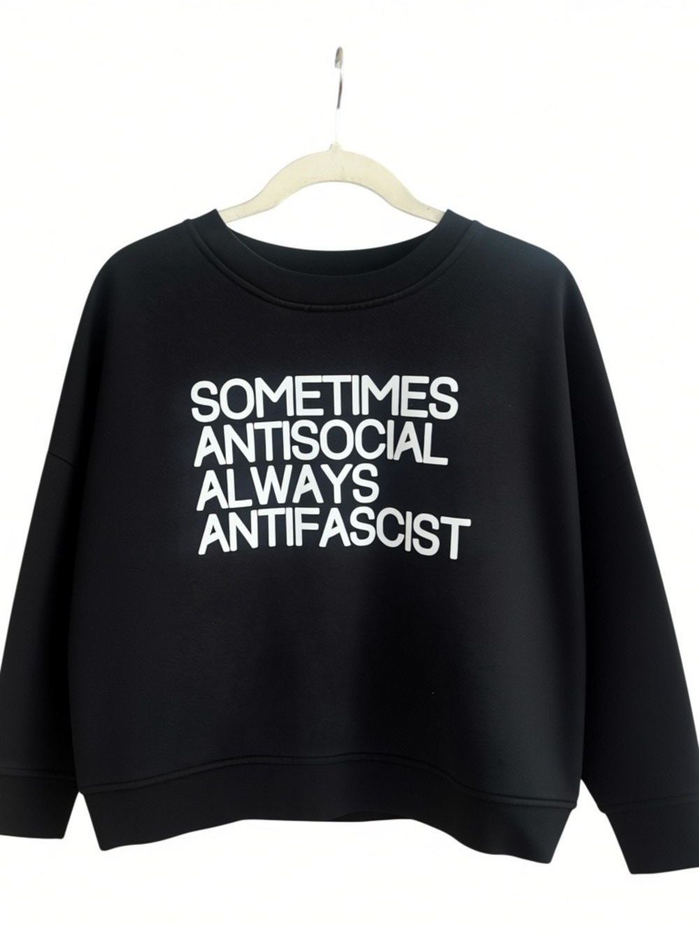 Madewell Black Crewneck Sweatshirt with White Statement Text
